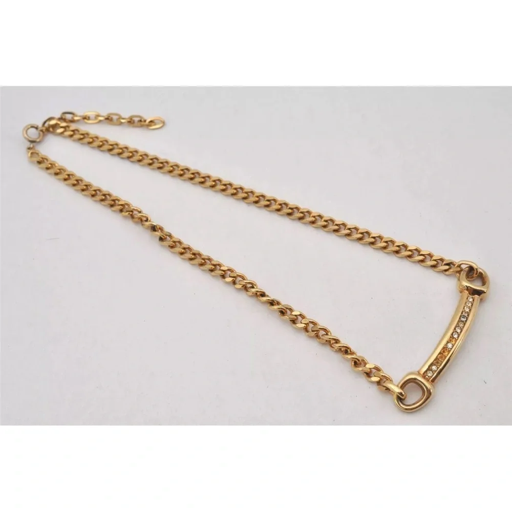 Christian Dior Rhinestone GT Chain Necklace missing stones (Bracelet sold sep) - Picture 5 of 14